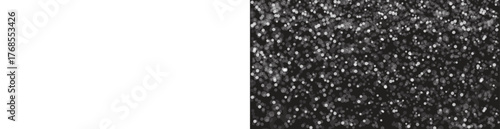 A realistic falling snow overlay on a black background. A beautiful winter illustration of white snowflakes and sparkling bokeh. A festive magical dust particles Christmas, New Year, winter concept.