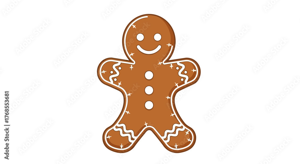 Obraz premium Vector Gingerbread Man A Cheerful Festive Treat