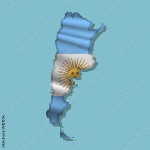 Vector flag Argentina in the form of a map