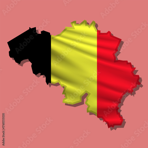 Vector flag Belgium in the form of a map