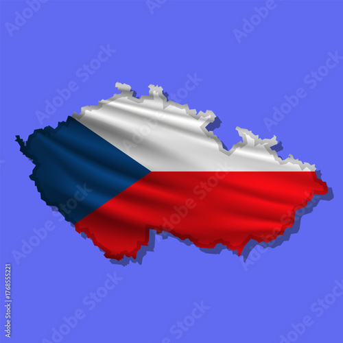 Vector flag Czech Republic in the form of a map