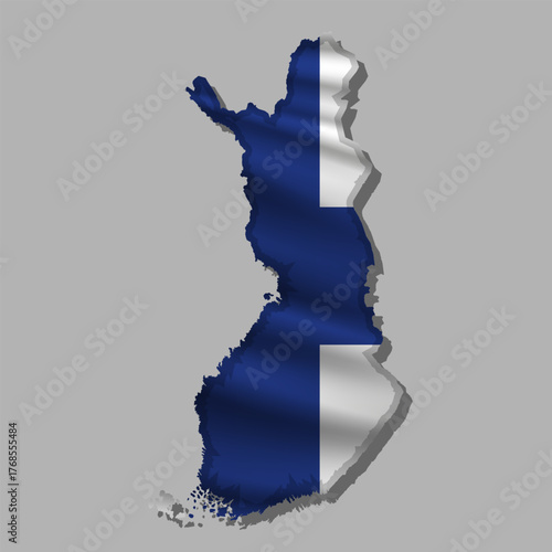 Vector flag Finland in the form of a map