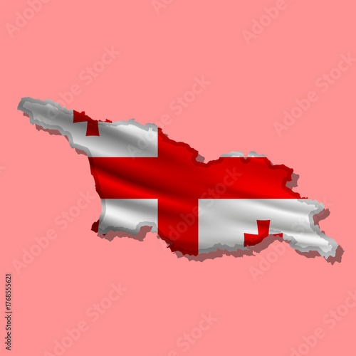 Vector flag Georgia in the form of a map