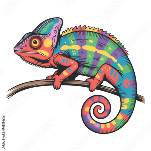 chameleon on a white background