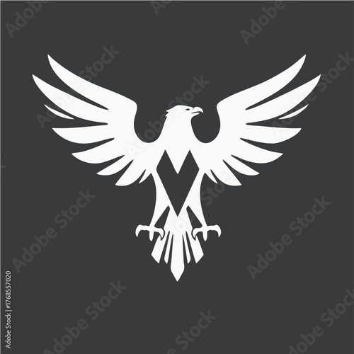 Stylized Eagle Logo Design in Monochrome Vector Style Representing Power, Freedom, and Strength for Branding and Corporate Identity
