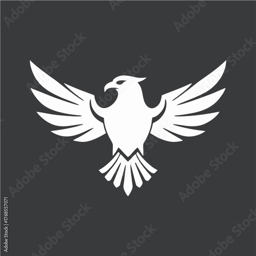 Stylized Eagle Logo Design in Monochrome Vector Style Representing Power, Freedom, and Strength for Branding and Corporate Identity
