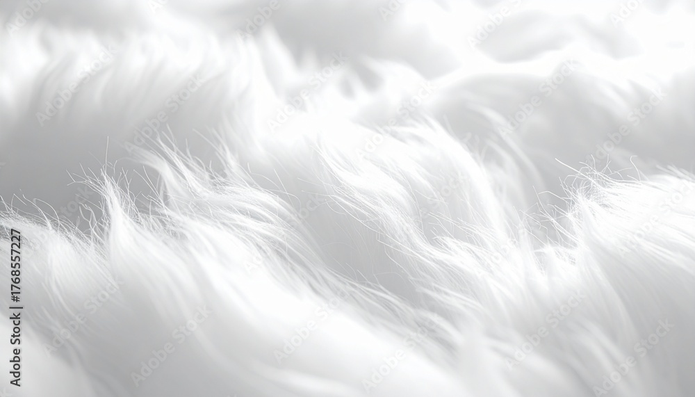 Obraz premium ふわふわ白モヘアの冬テクスチャー — 癒しと柔らかさを感じるミニマリストな静物