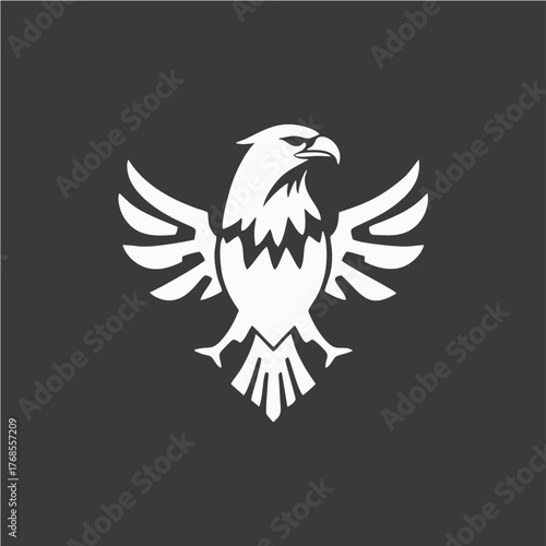 Stylized Eagle Logo Design in Monochrome Vector Style Representing Power, Freedom, and Strength for Branding and Corporate Identity
