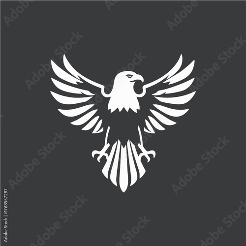 Stylized Eagle Logo Design in Monochrome Vector Style Representing Power, Freedom, and Strength for Branding and Corporate Identity
