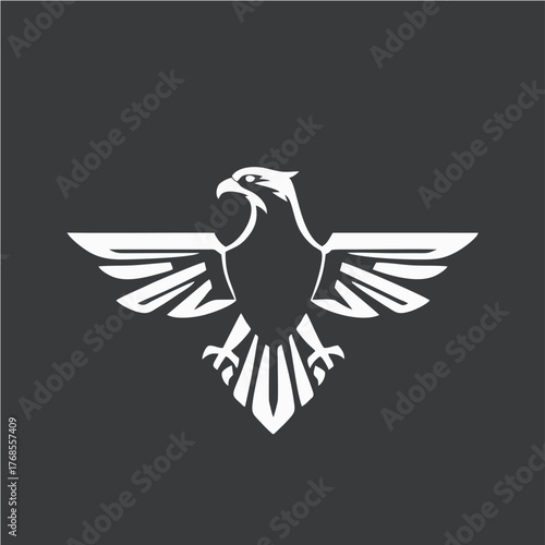 Stylized Eagle Logo Design in Monochrome Vector Style Representing Power, Freedom, and Strength for Branding and Corporate Identity
