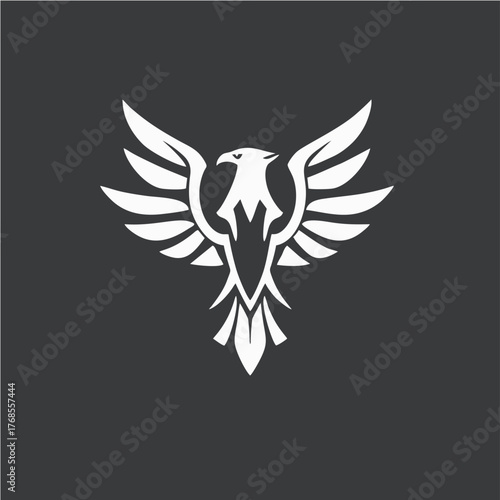 Stylized Eagle Logo Design in Monochrome Vector Style Representing Power, Freedom, and Strength for Branding and Corporate Identity
