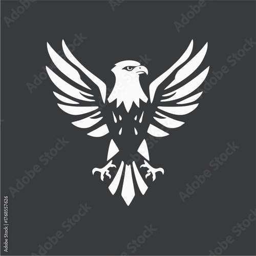 Stylized Eagle Logo Design in Monochrome Vector Style Representing Power, Freedom, and Strength for Branding and Corporate Identity
