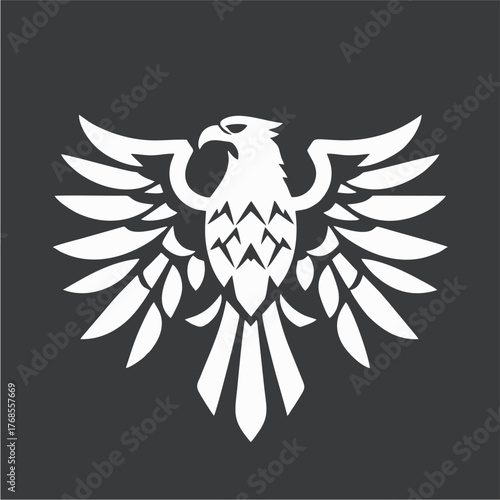 Stylized Eagle Logo Design in Monochrome Vector Style Representing Power, Freedom, and Strength for Branding and Corporate Identity
