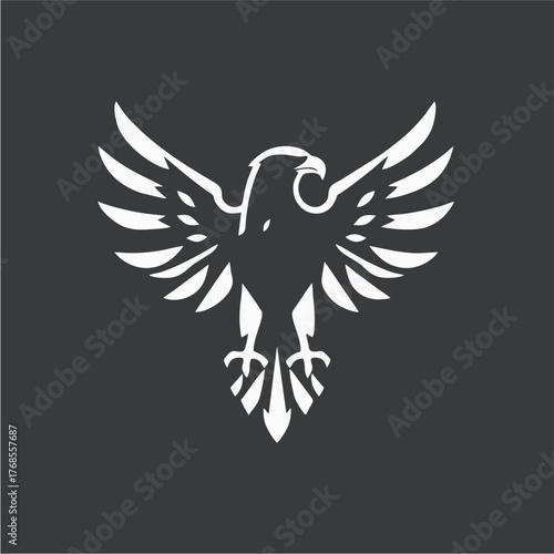 Stylized Eagle Logo Design in Monochrome Vector Style Representing Power, Freedom, and Strength for Branding and Corporate Identity
