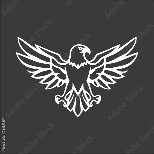 Stylized Eagle Logo Design in Monochrome Vector Style Representing Power, Freedom, and Strength for Branding and Corporate Identity
