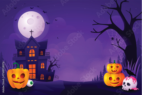 Spooky halloween gradient background with festive colors