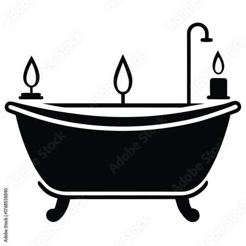 spa style bathroom with freestanding tub and candl