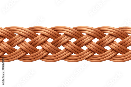 Tapety artystyczne Brown woven braid pattern, seamless texture, transparent background