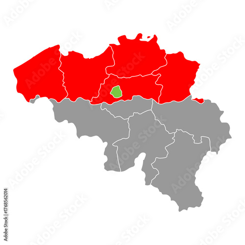 Flanders of Belgium map symbol, travel web flat concept icon vector illustration .