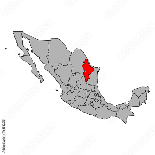 Nuevo León of Mexico map shape, travel web concept icon vector illustration .