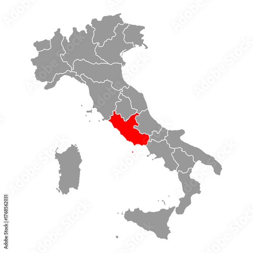 Italy map of Lazio symbol shape, travel web flat concept icon web vector illustration .