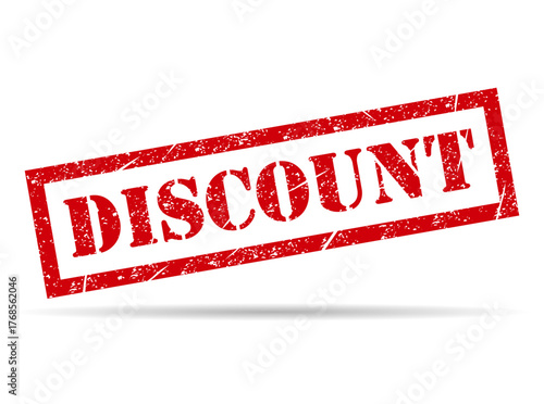 Discount stamp shadow symbol, label sticker sign button, text banner vector illustration .