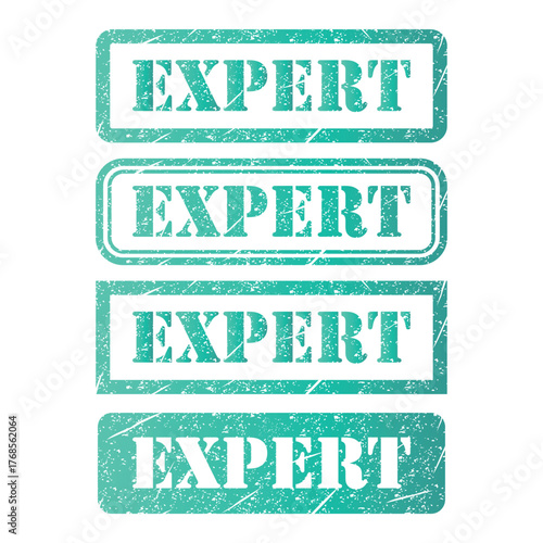 Set of Expert stamp symbol, label sticker sign button, text banner vector illustration .