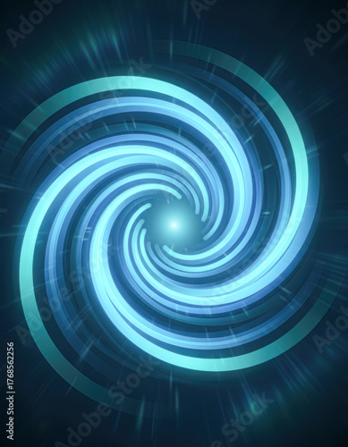 A captivating swirl of blue light forming a vortex, creating a sense of motion and depth against a dark background.