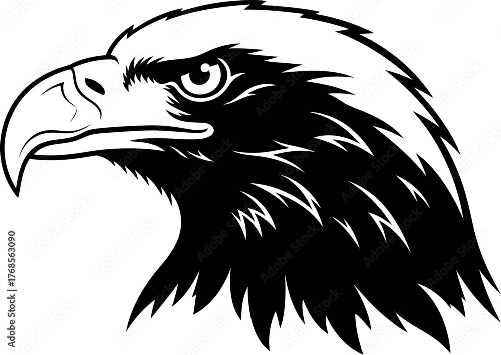 Obraz premium Bold Bald Eagle Head Profile Silhouette