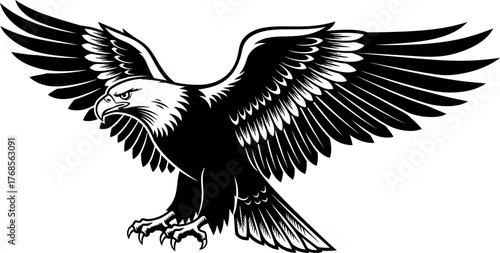 Fierce Bald Eagle Soaring Silhouette