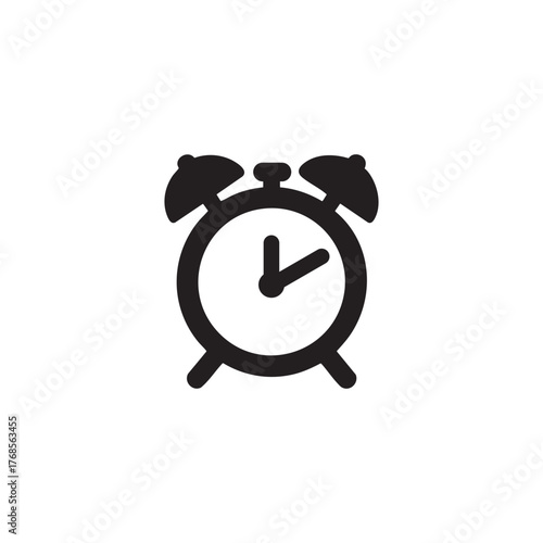 Alarm Clock Icon Symbol of Time Management and Wake Up Reminder