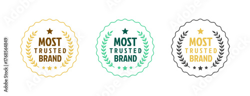 set of most trusted brand sticker in various color