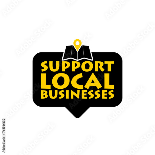 Support local businesses icon isolated on white background