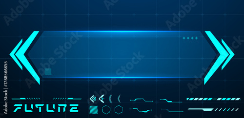 Simple technology box or futuristic callout title. Vector illustration	