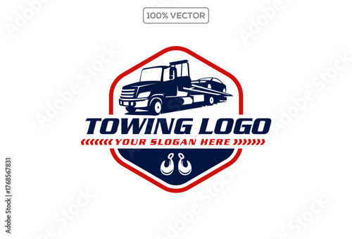 towing car logo design vector template illustration