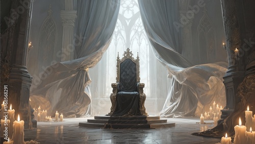 Majestic Throne Room - A Realm of Power and Mystery.