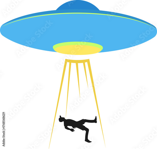 A UFO kidnaps a person.