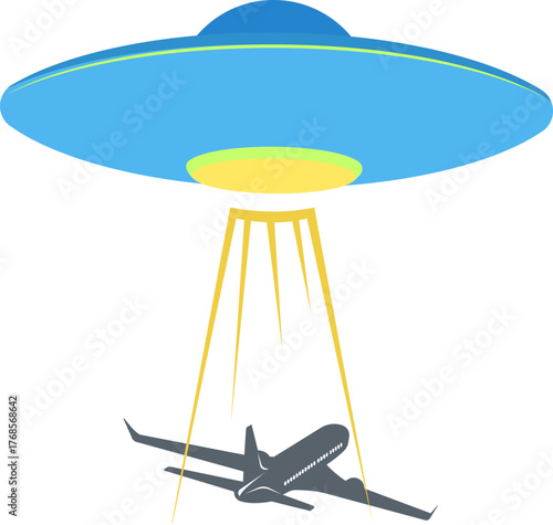 The UFO is stealing the plane.