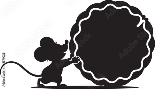 Tiny Helper” Mouse with Ornate Frame – Fun Animal Art for Pet Lovers & Designers.