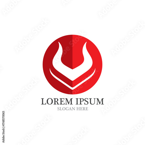 Bull horn logo and symbols template icons