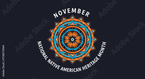 National Native American Heritage Month in November graphic.