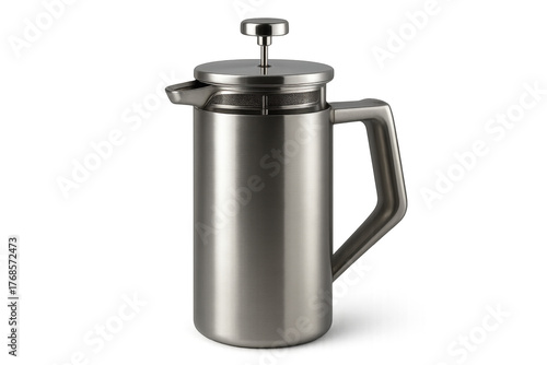 Stainless steel french press coffee maker brewing beverage