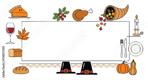 Decorative Thanksgiving feast with assorted foods.