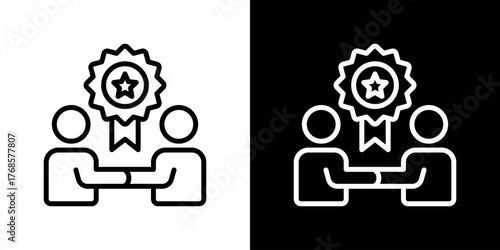 Recognition Icon Set. Clean Line Design With Light And Dark Versions For Versatile Use. 