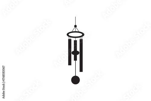 Wind Chime Silhouette Icon Vector Graphic