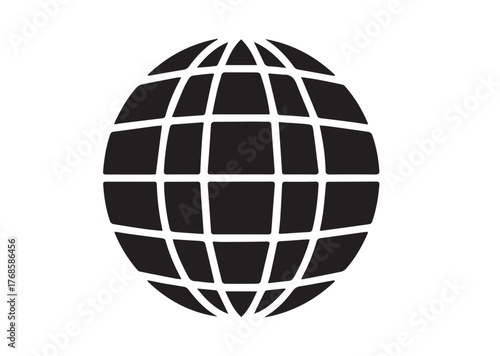 Disco ball icon, Disco ball Black vector
