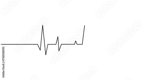 Black ECG heartbeat line depicting life and flatline signals. Animated green ecg heartbeat line representing alive and flatline death signals on a white background displaying medical concepts
