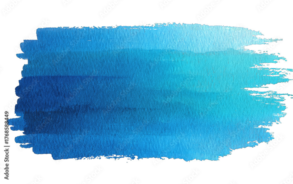 Fototapeta premium Blue Brushstroke: A mesmerizing gradient of blues, strokes of watercolor paint brush across the canvas, illustrating the beauty of simple artistry and creative expression.