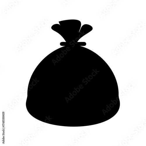 Silhouette of a Tied Sack, Perfect for Halloween, Robbery or Mystery Concepts