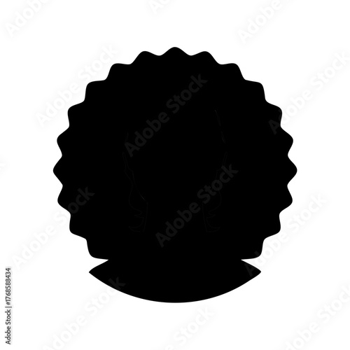 Stylized Black Starburst Shape with Wavy Edges on a White Background